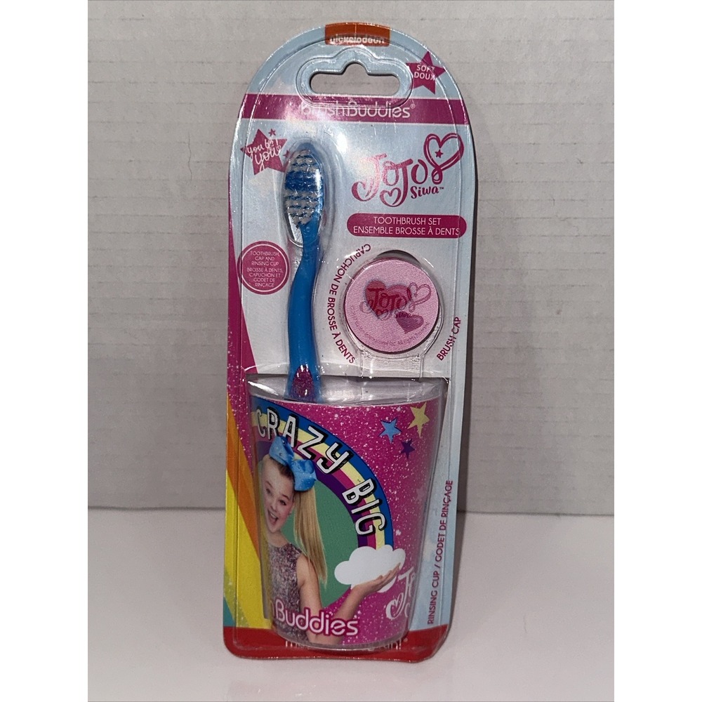Brush Buddies JoJo Siwa Toothbrush Set with Rinsing Cup and Brush Cap New